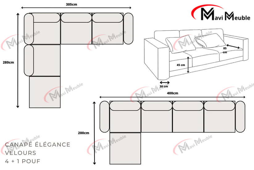 CANAPÉ MODULABLE ÉLÉGANCE - BEIGE