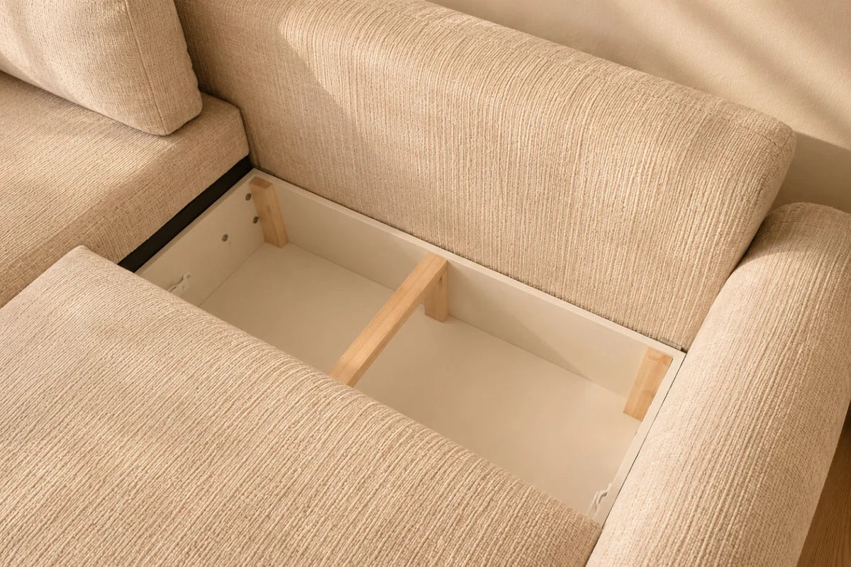 Canapé d'Angle Convertible Réversible Betis Tweed Beige