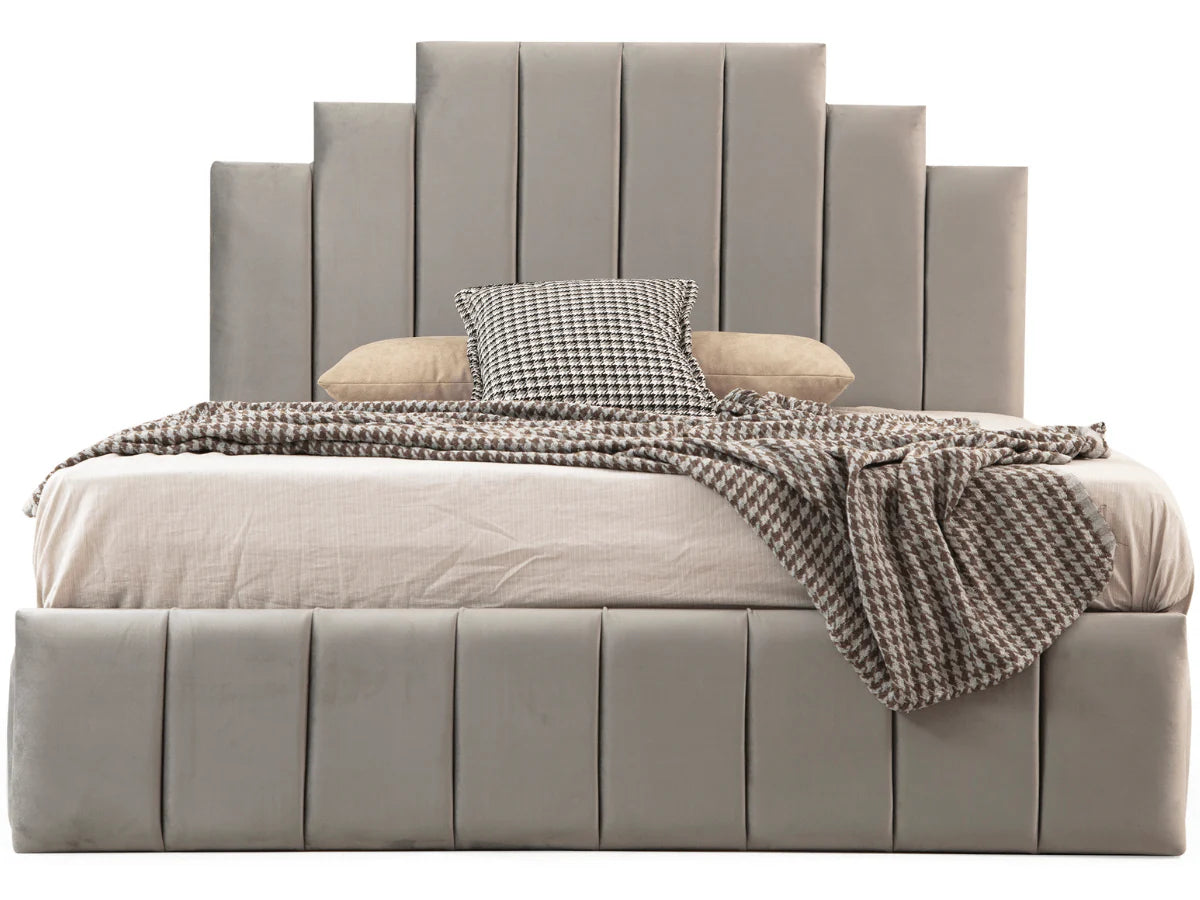 Cadre De Lit POLO GRIS - Velours