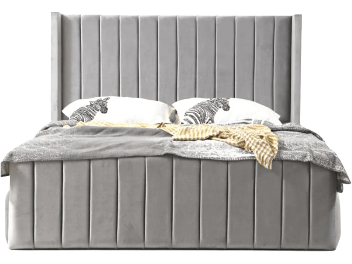 Cadre De Lit SANA GRIS - Velours