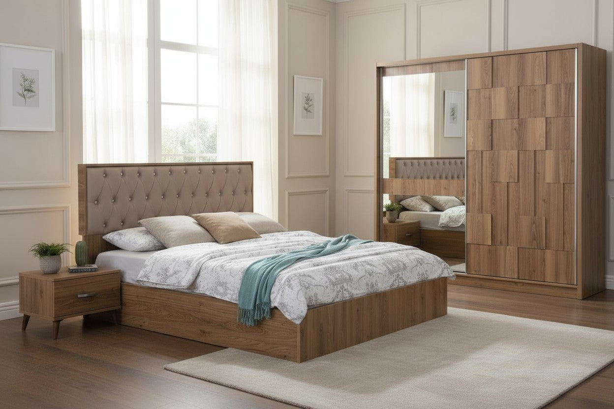 Chambre à Coucher Gizem Noyer Clair