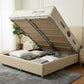 Lit Coffre NEVA BEIGE - Velours