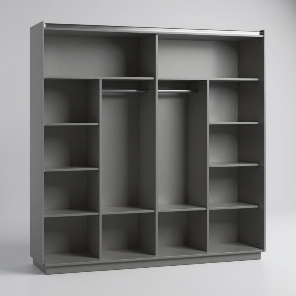 Armoire 2 Portes Coulissantes Lirona Gris